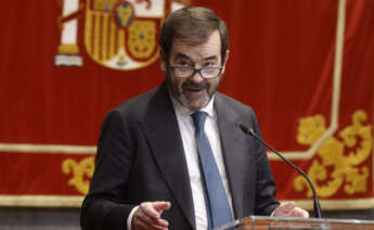 MADRID, 20/12/2023.- El presidente del Consejo General del Poder Judicial (CGPJ), Vicente Guilarte,interviene en la entrega de los XVI premios anuales del Foro Justicia y Discapacidad a la magistrada Aurora Elósegui, la sección "Capaces" del periódico 20minutos, la empresa Inditex y LALIGA GENUINE-LA LIGA de fútbol, que recoge el presidente de LALIGA, Javier Tebas. EFE/ Aitor Martin