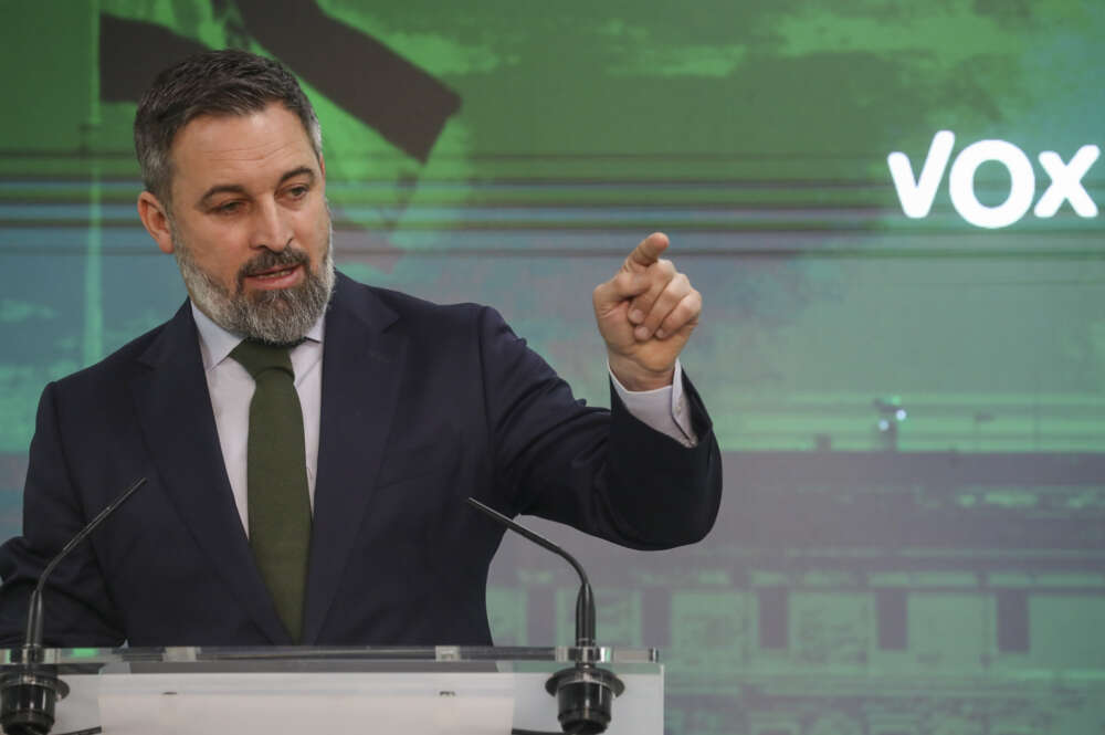 El líder de Vox, Santiago Abascal. EFE/ Gema García