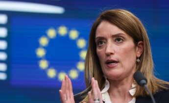 La presidenta del Parlamento Europeo, Roberta Metsola, Foto: EFE/EPA/OLIVIER HOSLET