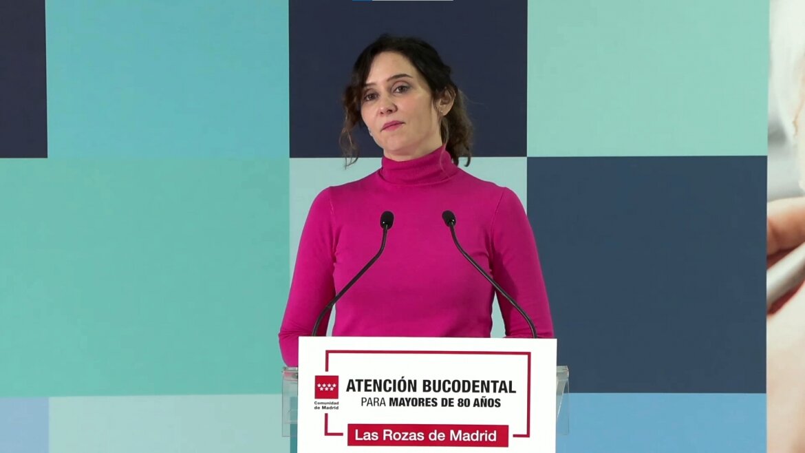 Ayuso este martes durante su intervención | Foto de la Comunidad de Madrid