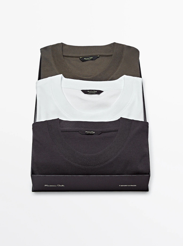 El pack de 3 camisetas para hombre de Massimo Dutti