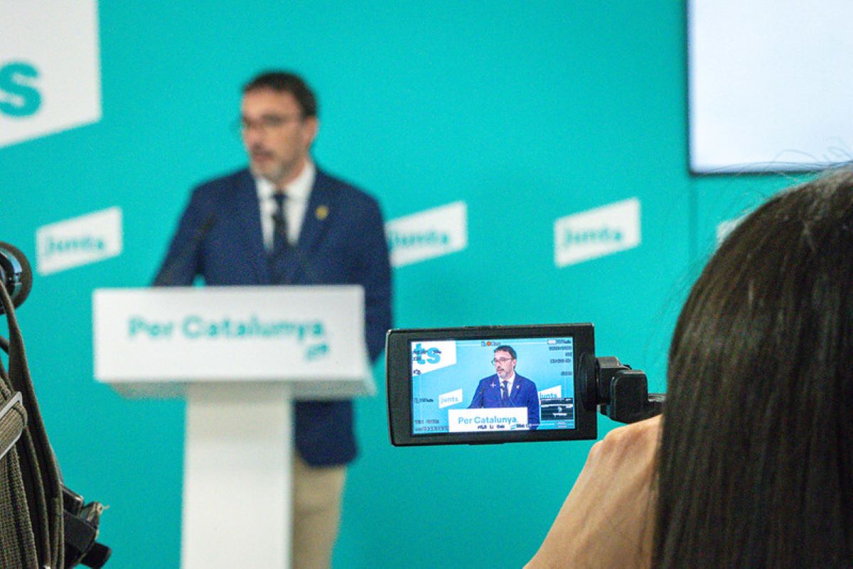 Josep Rius en rueda de prensa | Foto de Junts