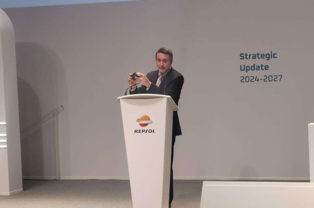 Josu Jon Imaz, consejero delegado de Repsol en la presentación del nuevo plan estratégico de la compañía