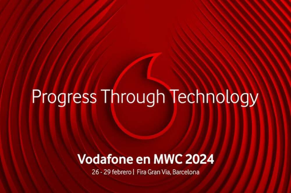 Logo de Vodafone para el Mobile Congress 2024