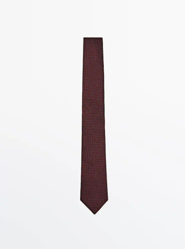La corbata de lunares con algodón y seda de Massimo Dutti