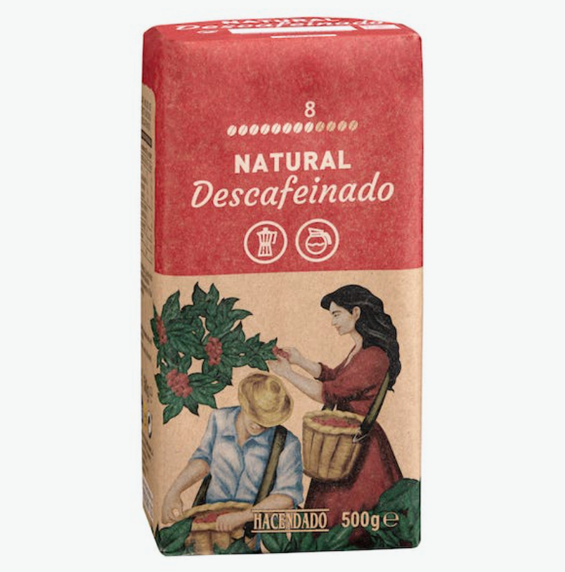 El café molido natural descafeinado de Mercadona