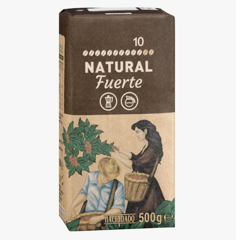 El café molido natural fuerte de Mercadona