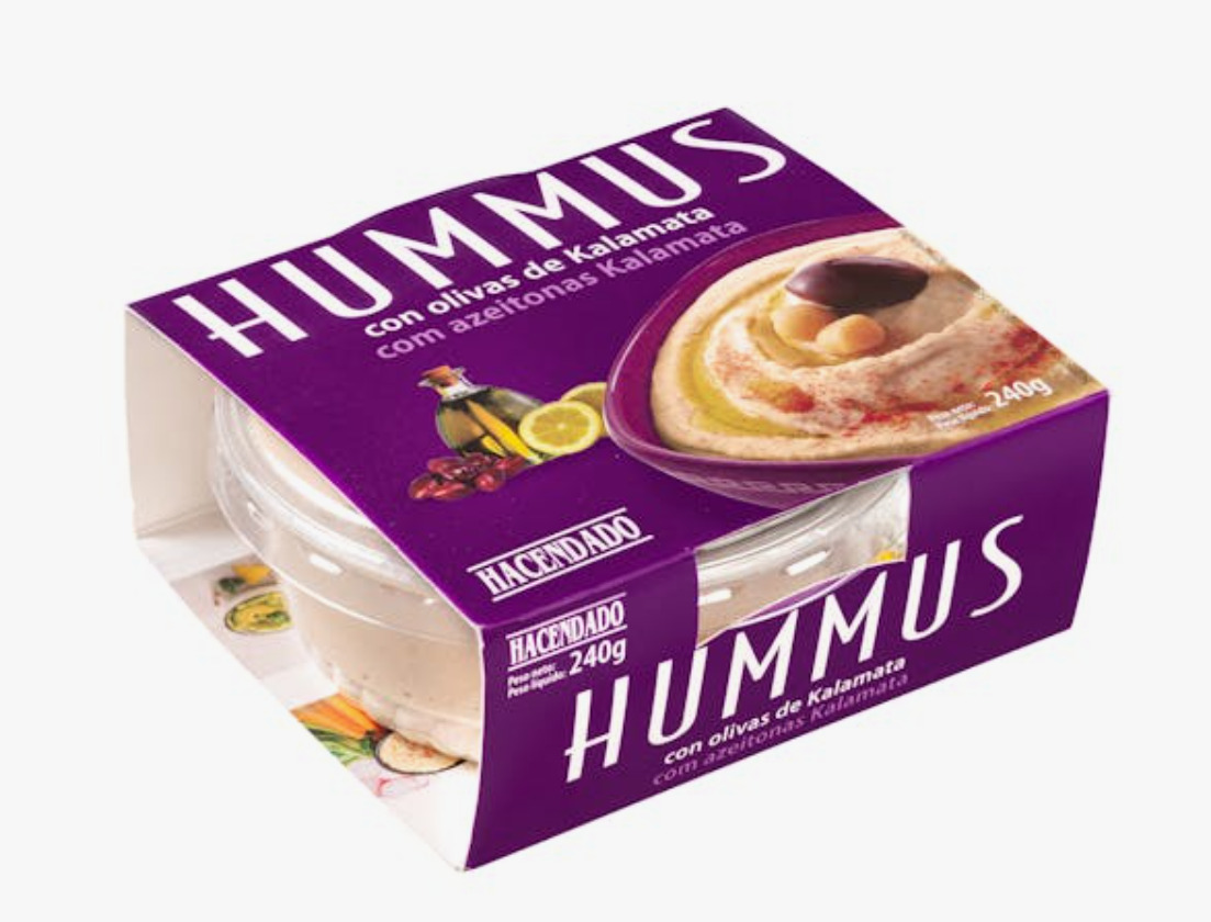 El hummus de Mercadona con olivas de kalamata