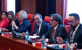 La Mesa del Parlament, durante la Junta de Portavoces. Foto: David Zorrakino / Europa Press