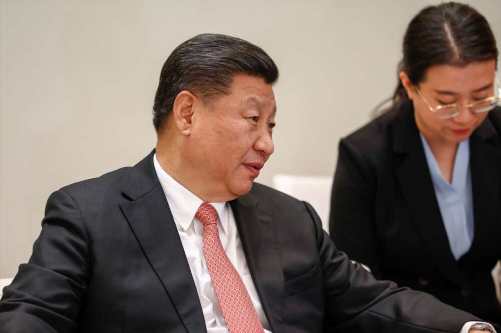 (Foto de ARCHIVO) El presidente chino, Xi Jinping, en el Palacio de la Moncloa, durante su reunión con el presidente del Gobierno, Pedro Sánchez. Óscar J.Barroso/AFP7 / Europa Press 28/11/2018