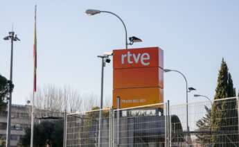 (Foto de ARCHIVO) Logotipo de Radio Televisión Española en la sede de Prado del Rey, Madrid, (España). Ricardo Rubio / Europa Press 09 enero 2020, TELEVISIÓN, RTVE, TV PÚBLICA. 09/1/2020