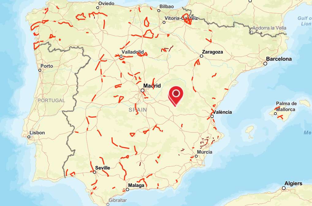El mapa de las rutas seguras para ciclistas. Foto: DGT