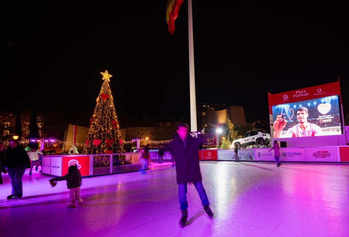 Pista de hielo en Colón en Madrid. Foto: ElPozo Alimentación.
