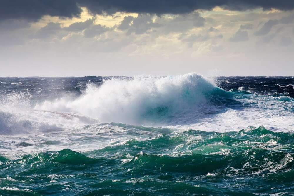 Mar embravecido durante una tormenta