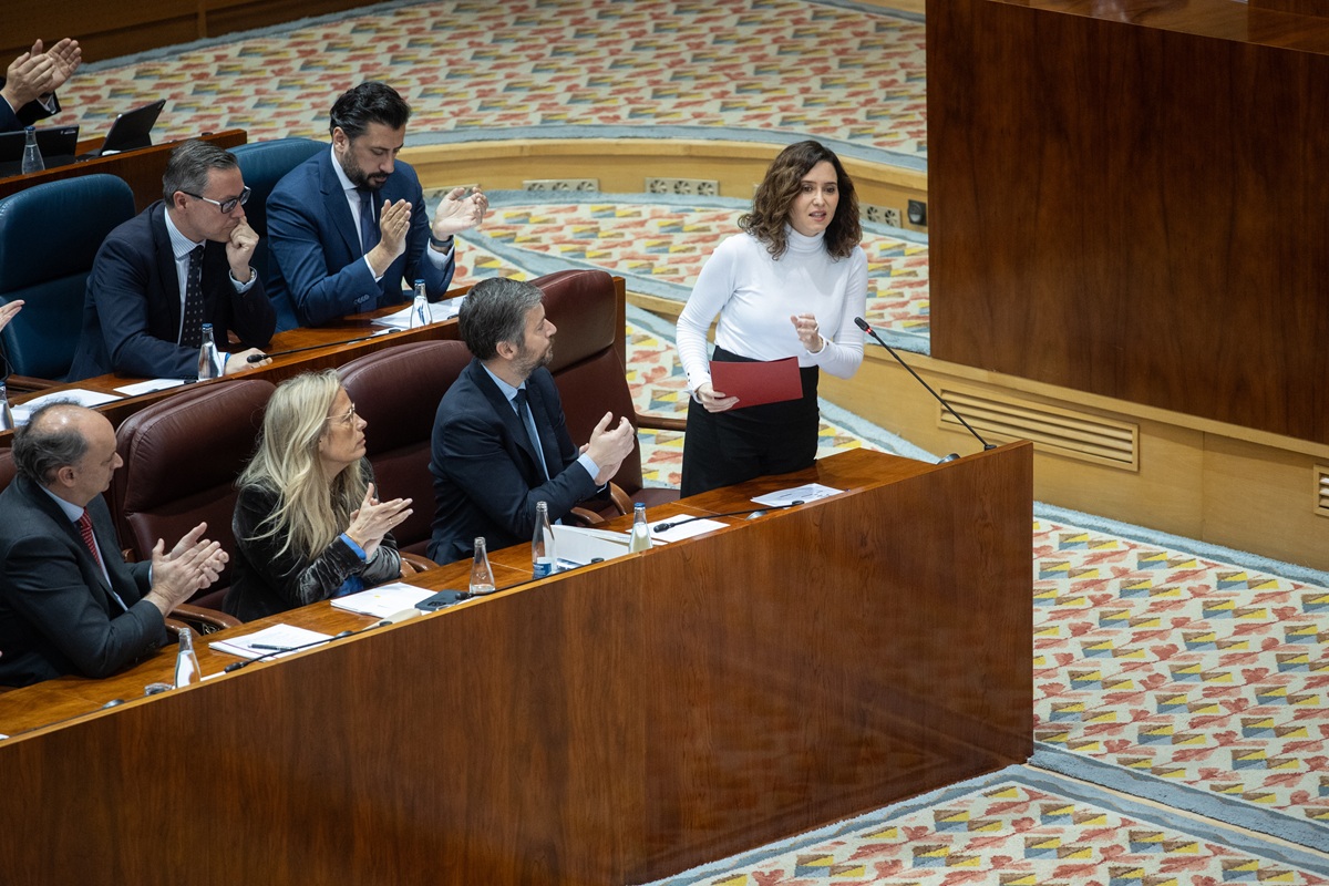 La presidenta de la Comunidad de Madrid, Isabel Díaz Ayuso, durante un pleno en la Asamblea de Madrid.