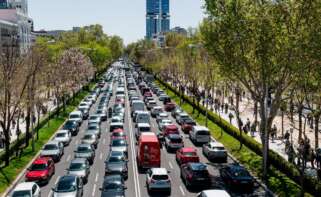 Carretera de Madrid durante el apagón eléctrico masivo sufrido en España este lunes, 28 de abril.