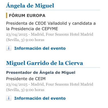 Acto de Ángela de Miguel, Antonio Garamendi y Miguel Garrido