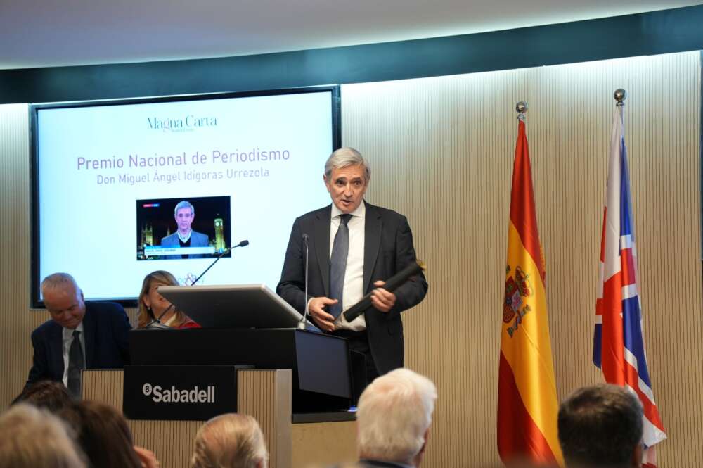 El excorresponsal en Londres en TVE y columnista en ECONOMÍA DIGITAL, Miguel Ángel Idígoras. Foto: Premios Magna Carta.