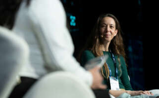 La CEO y Co-Founder de Holaluz, Carlota Pi, durante la sesión del MWC 'Decoding International Scalability: How to fail better and be successful to make scaleups grow globally', en la Fira de Barcelona Escenario Banco Sabadell. Foto: Europa Press.