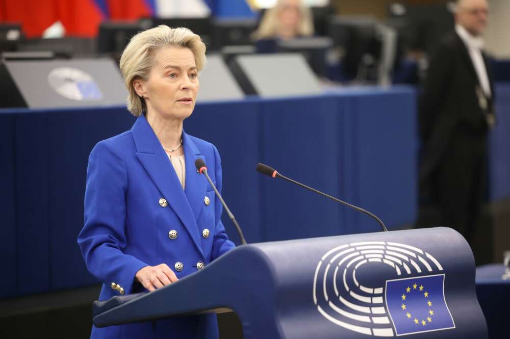 Archivo - La presidenta de la Comisión Europea, Ursula von der Leyen, durante una comparecencia ante el Parlamento Europeo (archivo)