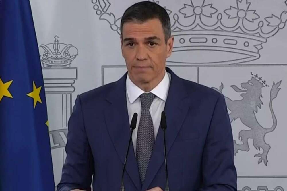 Pedro Sánchez en la comparecencia
