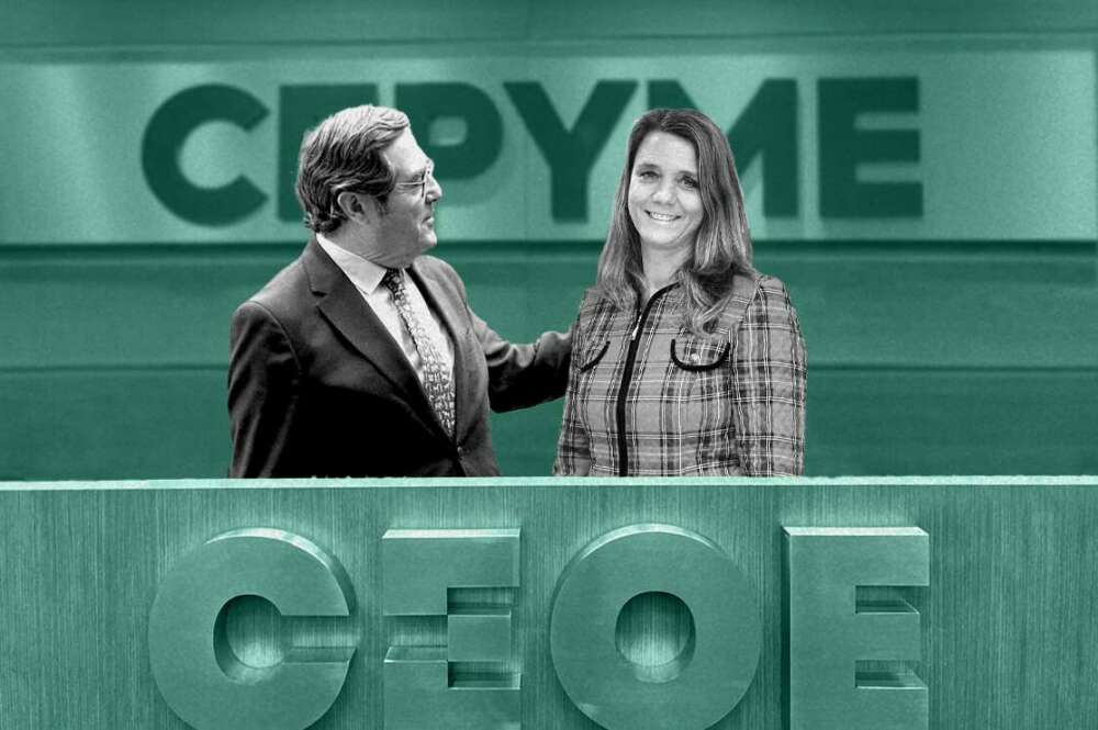 Antonio Garamendi (CEOE) y Ángela de Miguel (Cepyme)