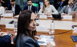 La vicepresidenta tercera y ministra para la Transición Ecológica y Reto Demográfico, Transición Ecológica, Sara Aagesen y la presidenta de Red Eléctrica de España, Beatriz Corredor, durante una reunión de la crisis eléctrica