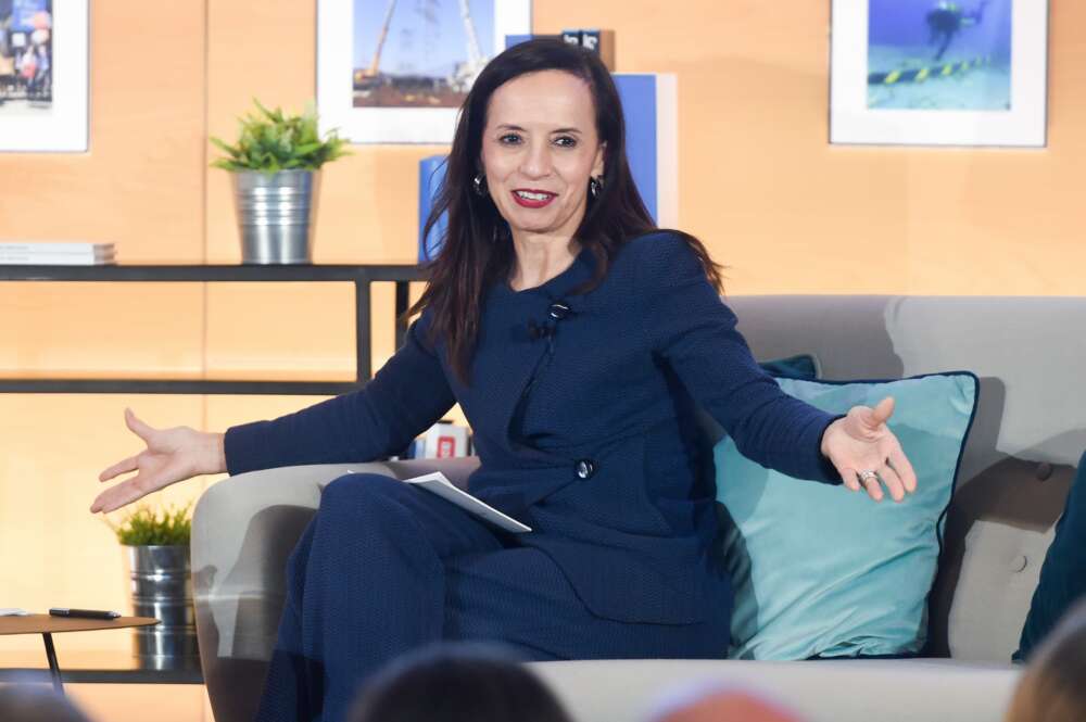 La presidenta de Redeia, Beatriz Corredor, durante la presentación del Informe del sistema eléctrico español 2024.