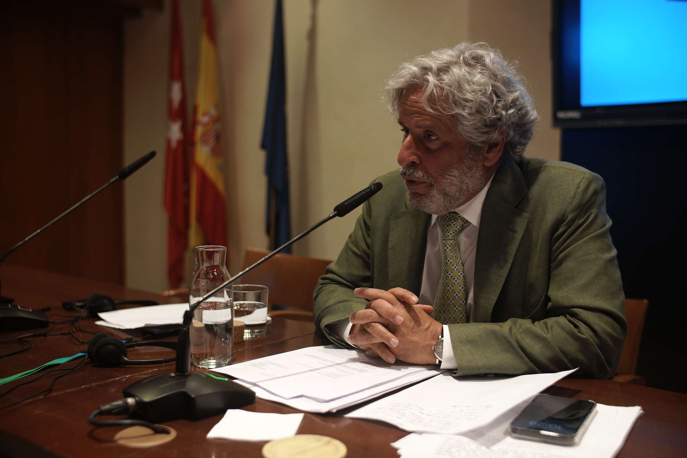 Robert Amsterdam durante la rueda de prensa en la Asociación de la Prensa de Madrid.