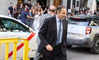 El exministro de Transportes José Luis Ábalos a su llegada al Tribunal Supremo