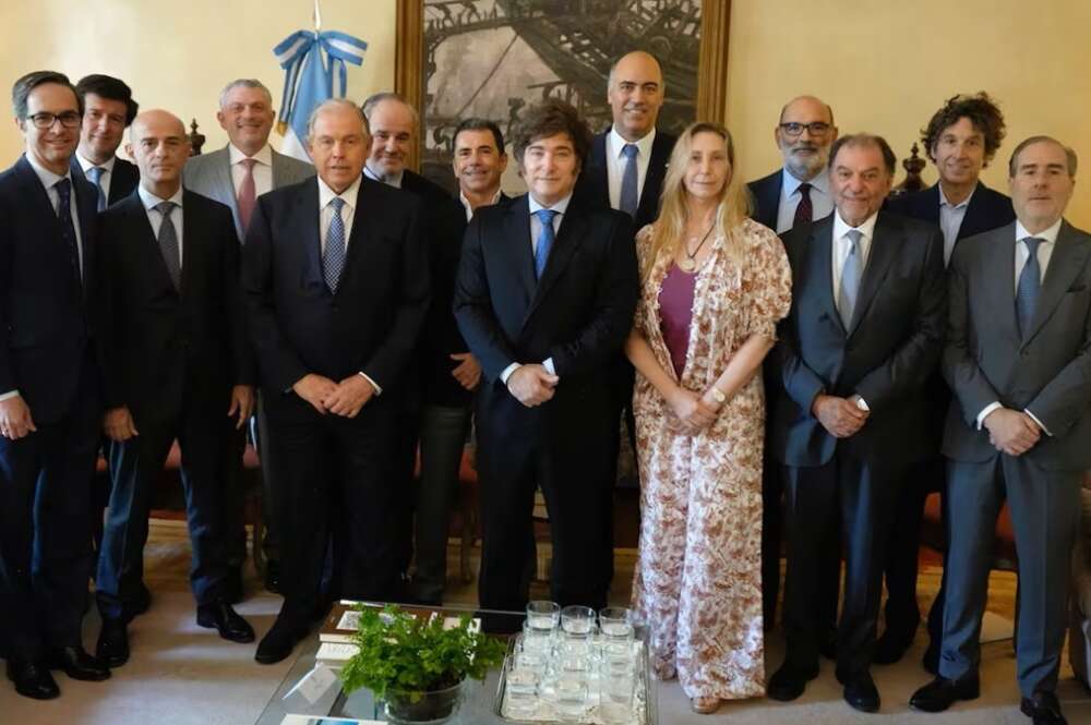 Javier Milei en un encuentro con empresarios en Madrid