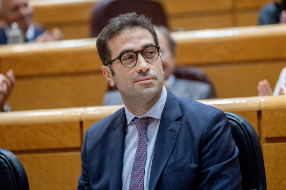 El ministro de Economía, Comercio y Empresa, Carlos Cuerpo, durante un pleno en el Senado. Ricardo Rubio / Europa Press