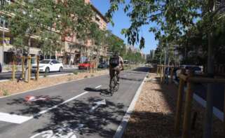 Un carril bici en Barcelona