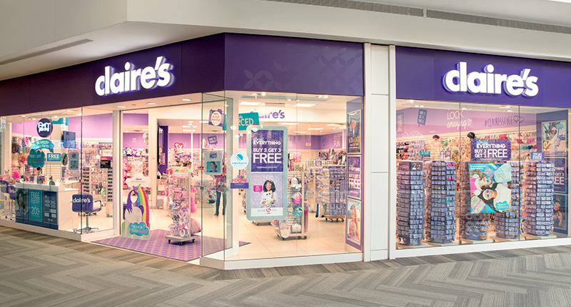 Una tienda de Claire's. Foto: Claire's. Quiebra.