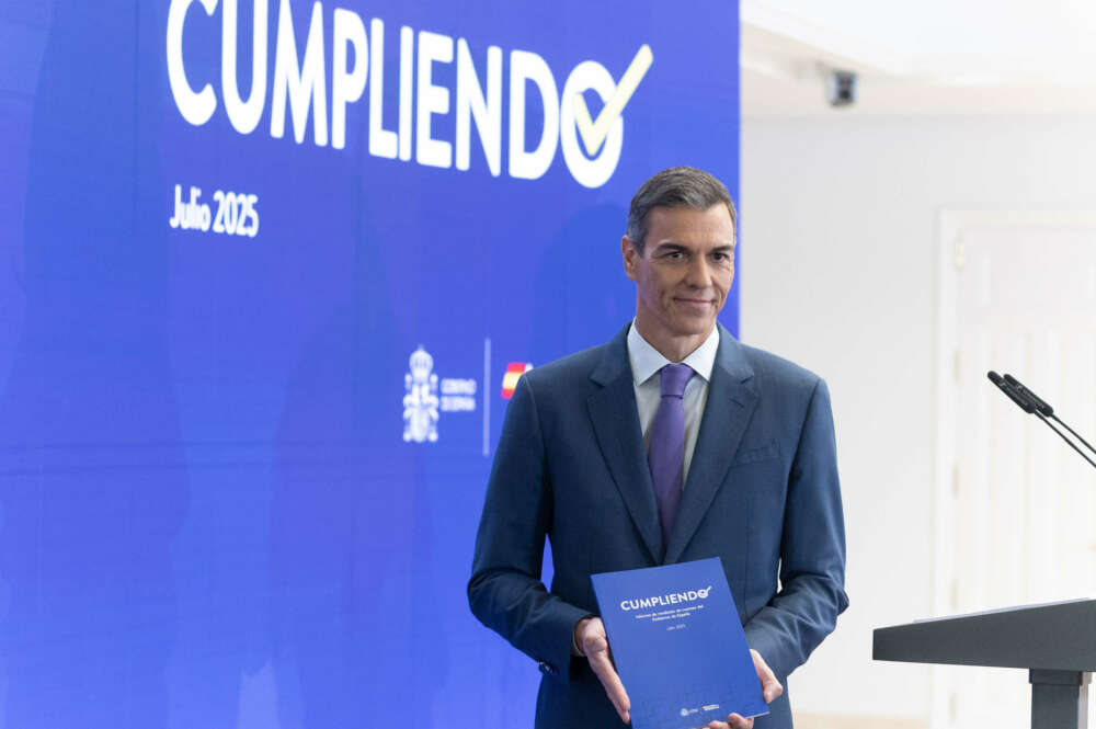 (Foto de ARCHIVO) El presidente del Gobierno, Pedro Sánchez, comparece ante los medios de comunicación para hacer balance del curso político, a 28 de julio de 2025, en Madrid (España). Eduardo Parra / Europa Press 28/7/2025