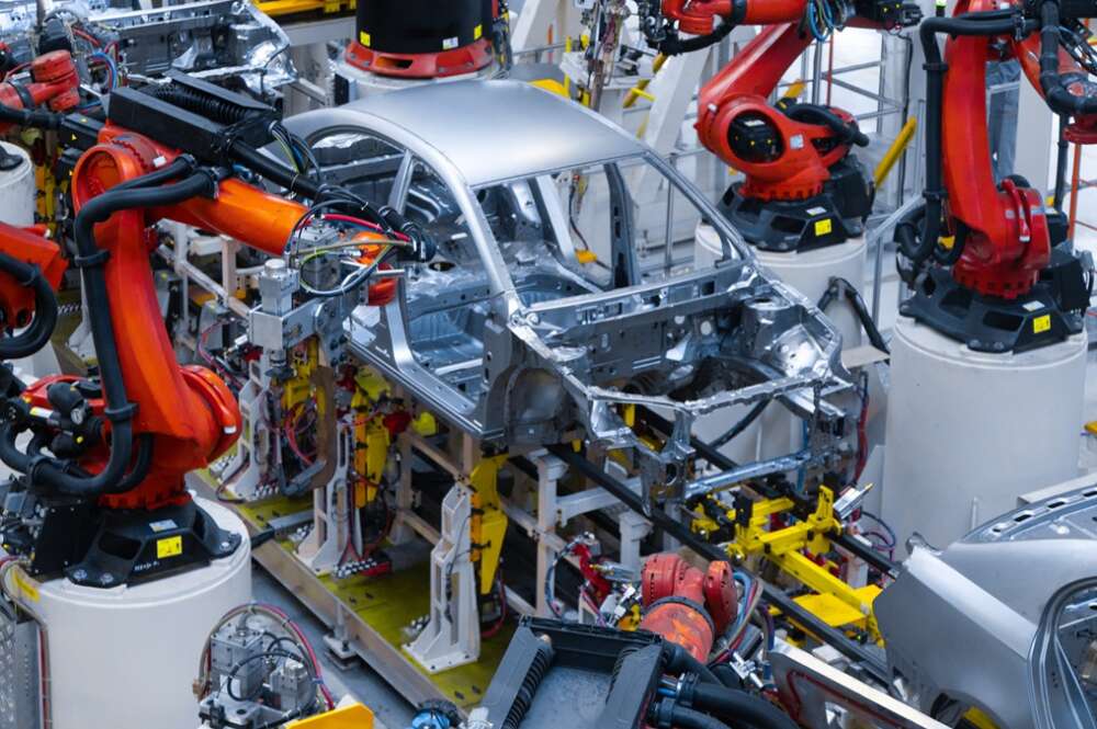 Una línea de producción de automoción