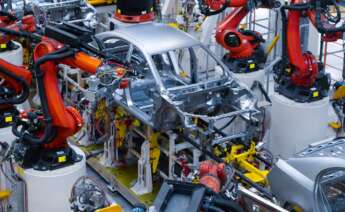 Una línea de producción de automoción
