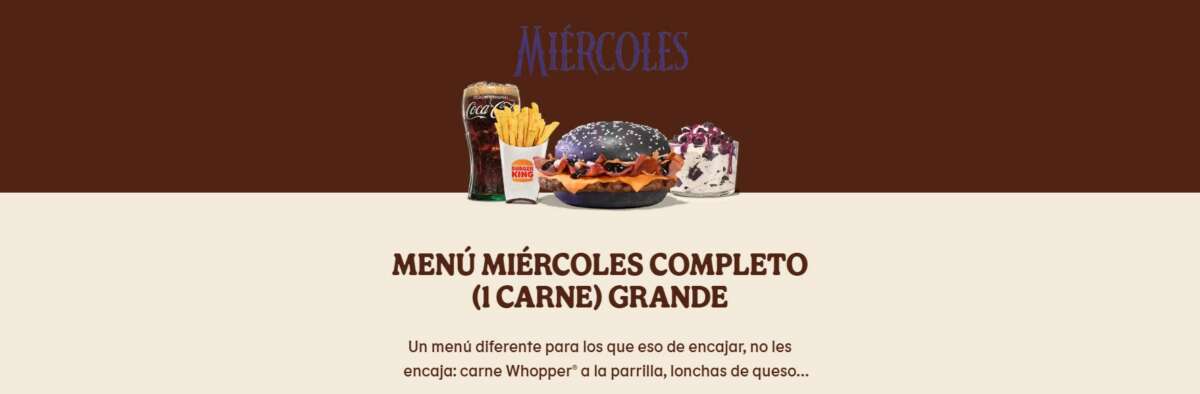 menu Burger King