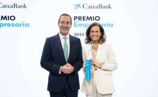 La presidenta del Grupo Osborne, Sofía Osborne, y el CEO de CaixaBank, Gonzalo Gortázar. Foto: CaixaBank.