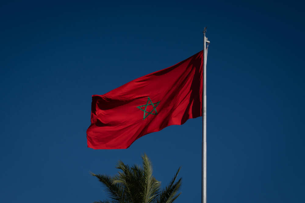 Vista de una bandera de Marruecos. Foto: Europa Press.