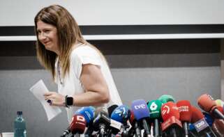 (Foto de ARCHIVO) La exmilitante socialista Leire Díez sale de una rueda de prensa, en el Hotel Novotel, a 4 de junio de 2025, en Madrid (España). Leire Díaz que aparece en diversos audios haciendo gestiones contra mandos de la Unidad Central Operativa (UCO) de la Guardia Civil, ha convocado una comparecencia ante los medios de comunicación, después de haberse reunido ayer en Ferraz con el jefe de los servicios jurídicos del PSOE u haberse dado de baja como afiliada del PSOE. Carlos Luján / Europa Press 04 JUNIO 2025;PSOE;MADRID;SOCIALISTA;FONATNERA 04/6/2025