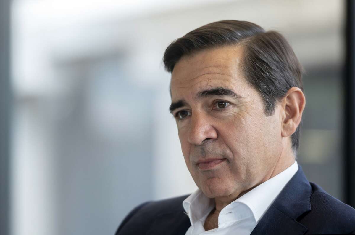 El presidente del BBVA, Carlos Torres Vila, durante una entrevista para Europa Press, en el edificio ‘La Vela’, en la ciudad del BBVA, a 8 de octubre de 2025, en Madrid (España). Foto: Europa Press.