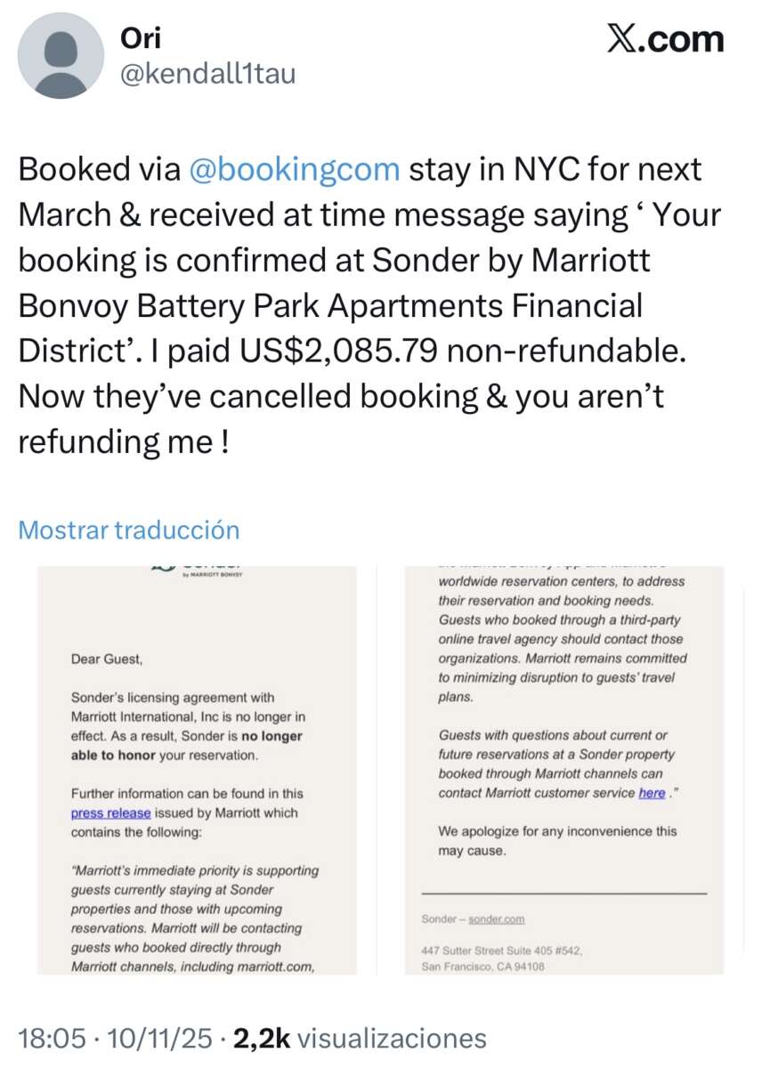 Mensaje de 'X' sobre sonder