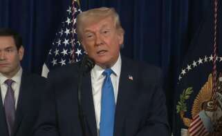 Trump en la comparecencia desde Mar-a-Lago