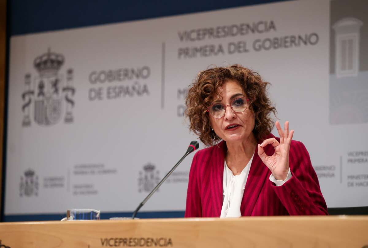 La vicepresidenta primera del Gobierno y ministra de Hacienda, María Jesús Montero.