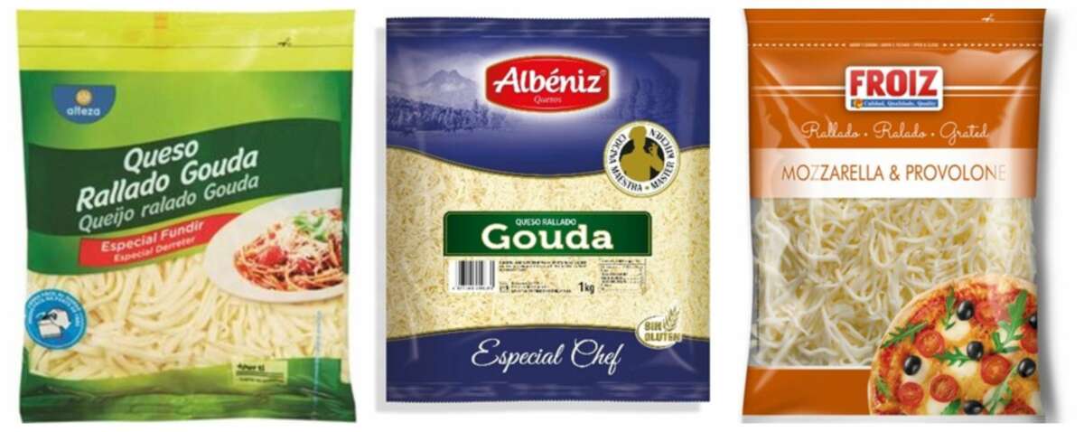 Consumo lanza una alerta alimentaria por posible presencia de astillas de madera en queso rallado procedente de España. Fotos: AESAN.