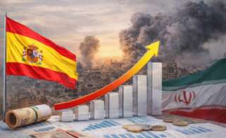 La Cámara de Comercio eleva las previsiones pese a la crisis de Irán. Fotomontaje realizado con IA