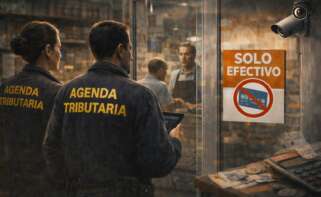 Hacienda-Agencia Tributaria en un montaje realizado con IA