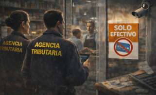 Hacienda-Agencia Tributaria en un montaje realizado con IA