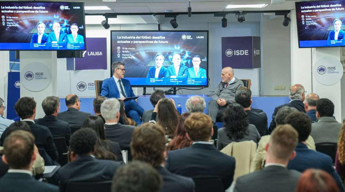Javier Tebas durante la presentación oficial de la séptima edición del ISDE Sports Convention (ISC). Foto: ISDE.
